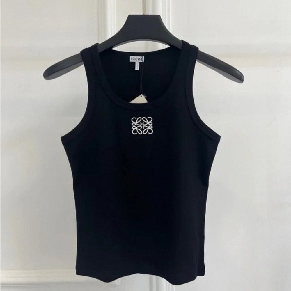 Loewe Elegant Black Tank Top with Iconic Emblem